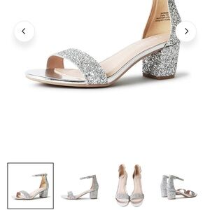 Elegant Silver Glitter Heels